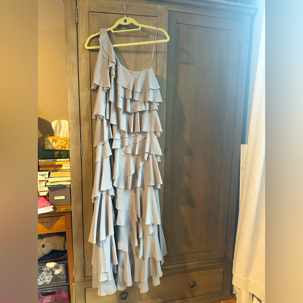 🐰👗Bunny grey tiered long chiffon gown - size small